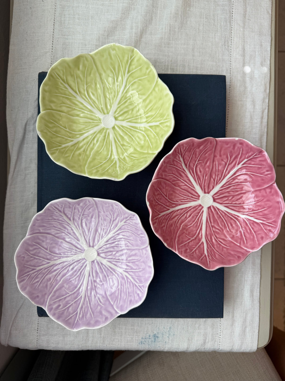 Set of 3 Bordallo cabbage bowls